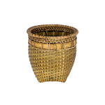 Hand Made Tan Bamboo Basket Size 2 (18cm Diameter x 17cm Deep)