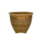 Hand Made Tan Bamboo Basket Size 5 (27cm Diameter x 21cm Deep)