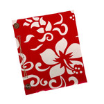 Hand Made Retro Hawaiian Fabric Wrapped Album Medium Red