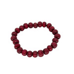 10 pack Tropical Wood Stretch Bracelet Red