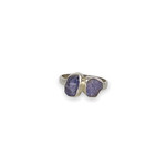 Sterling Silver Tanzanite Double Rough Cut Chunk Ring  9