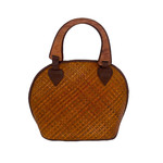 Woven Lauhala Bag with Wood Handles 'Apapane