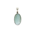 Sterling Silver Peruvian Opal Oval Pendant 25mm x 15mm