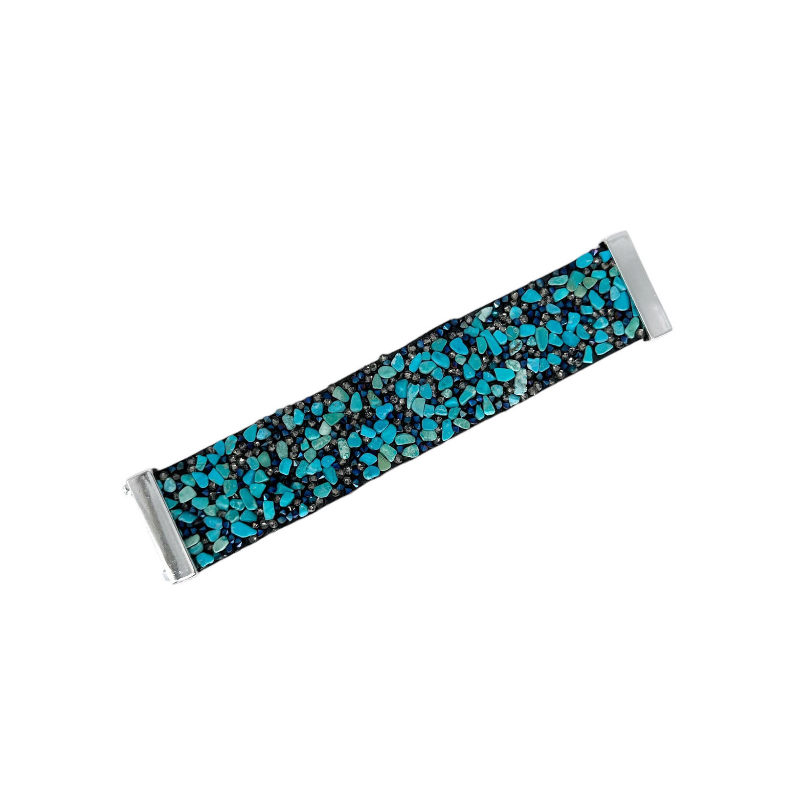 Wide Bling Magnetic Clasp Bracelets #8 Turquoise