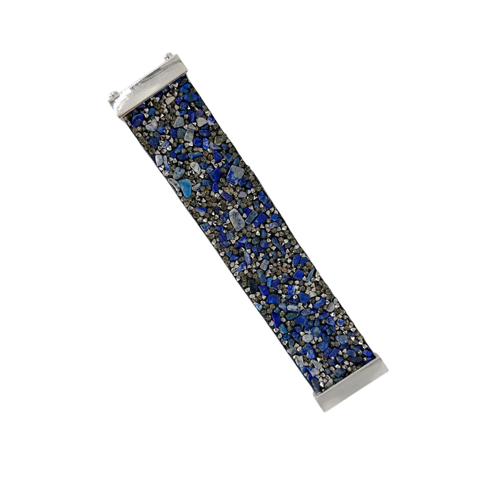 Wide Bling Magnetic Clasp Bracelets #4 Sodalite