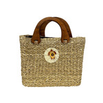 Woven Lauhala Bag with Wood Handles Makaloa