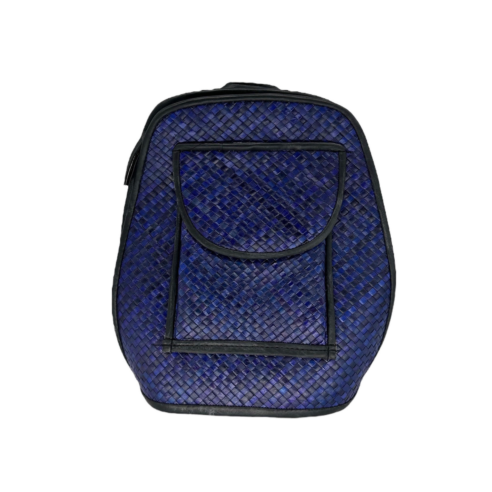Woven Lauhala Backpack Blue
