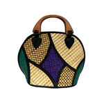 Woven Lauhala Bag with Wood Handles Puukaa