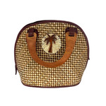 Woven Lauhala Bag with Wood Handles Ahuawa