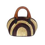 Woven Lauhala Bag with Wood Handles Pili