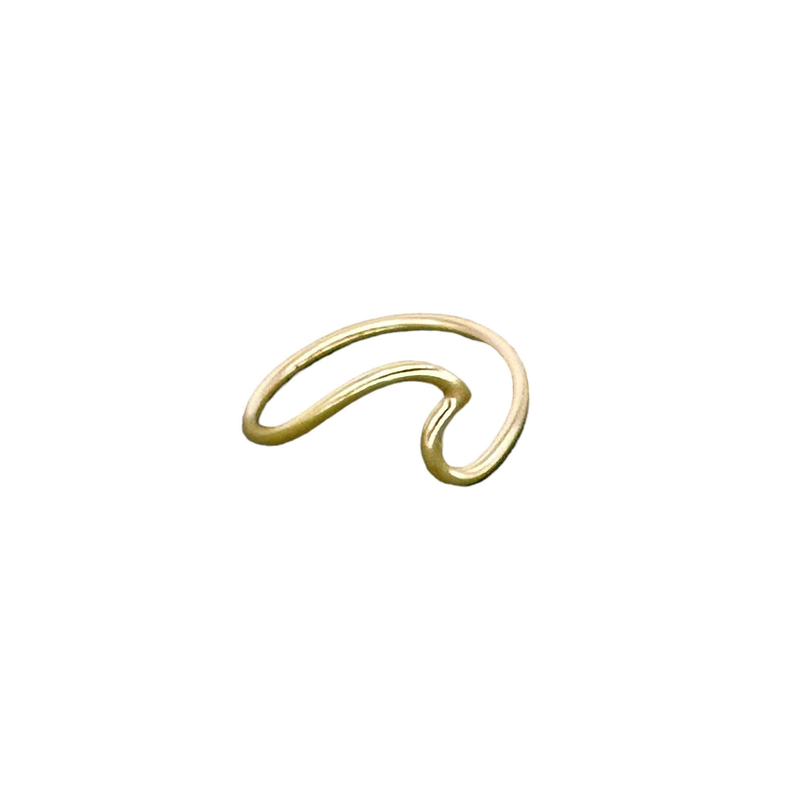 Sterling Silver Gold Plated Single Wave Ring