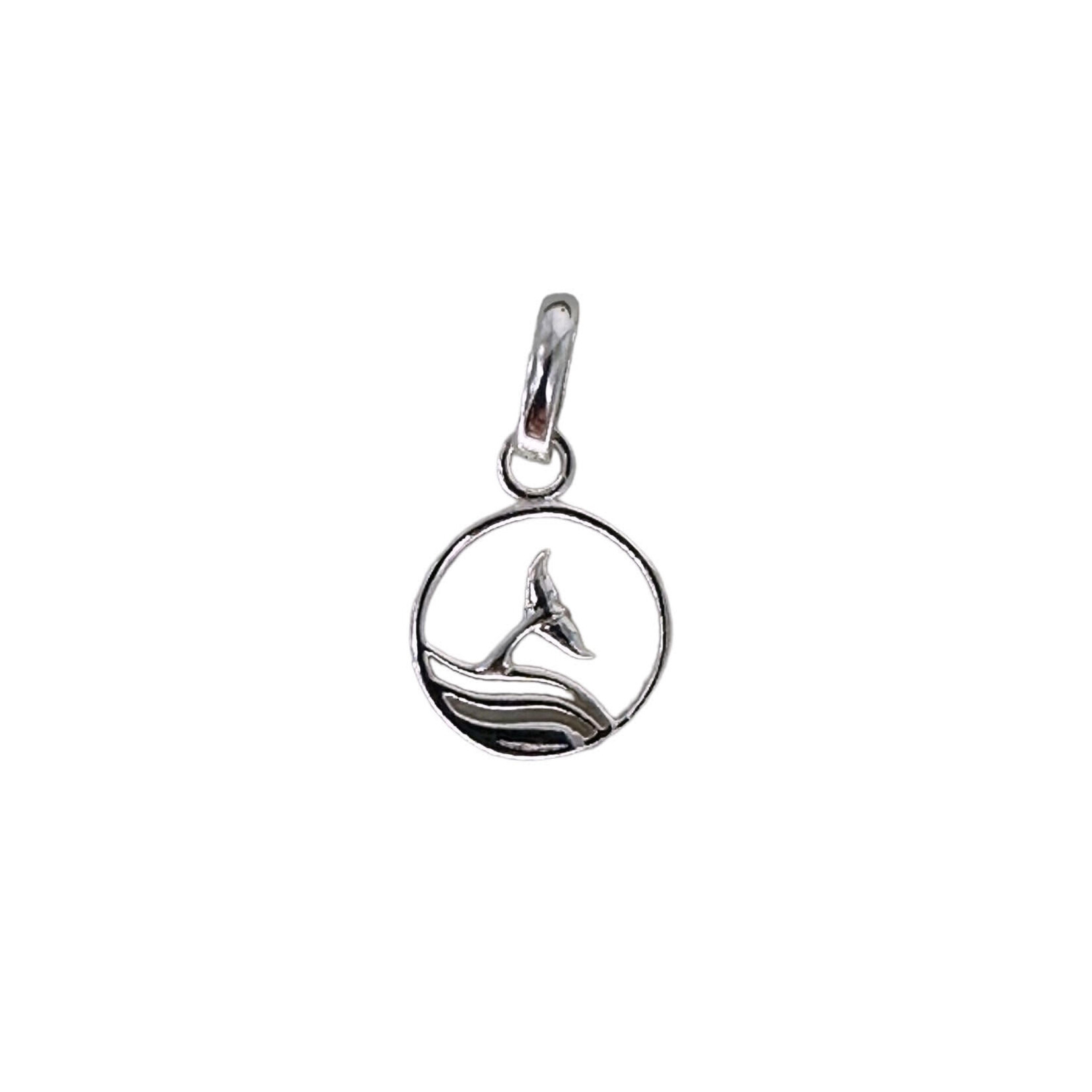 P361 Sterling Silver Whale Tail Wave Pendant