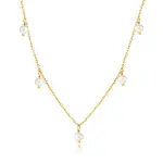 16"-18"14k Gold Plated AAA Pearl Necklace - 5 Pearl