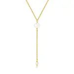 16"-18"14k Gold Plated AAA Pearl Necklace - Dangle Pearl