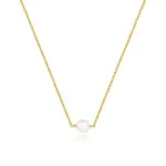 16"-18"14k Gold Plated AAA Pearl Necklace - Single Pearl