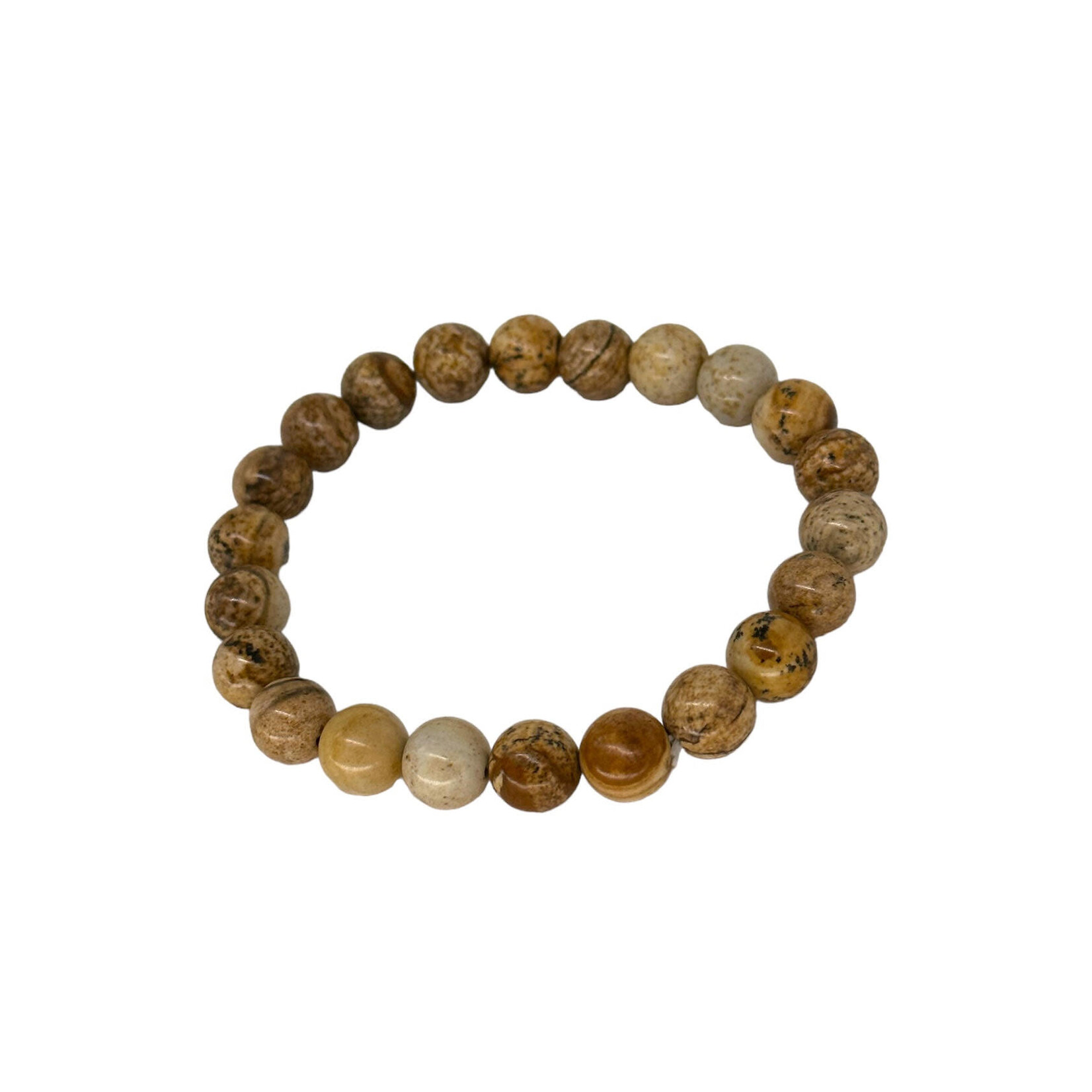 Picture Jasper Gemstone Stretch Bracelet 8mm