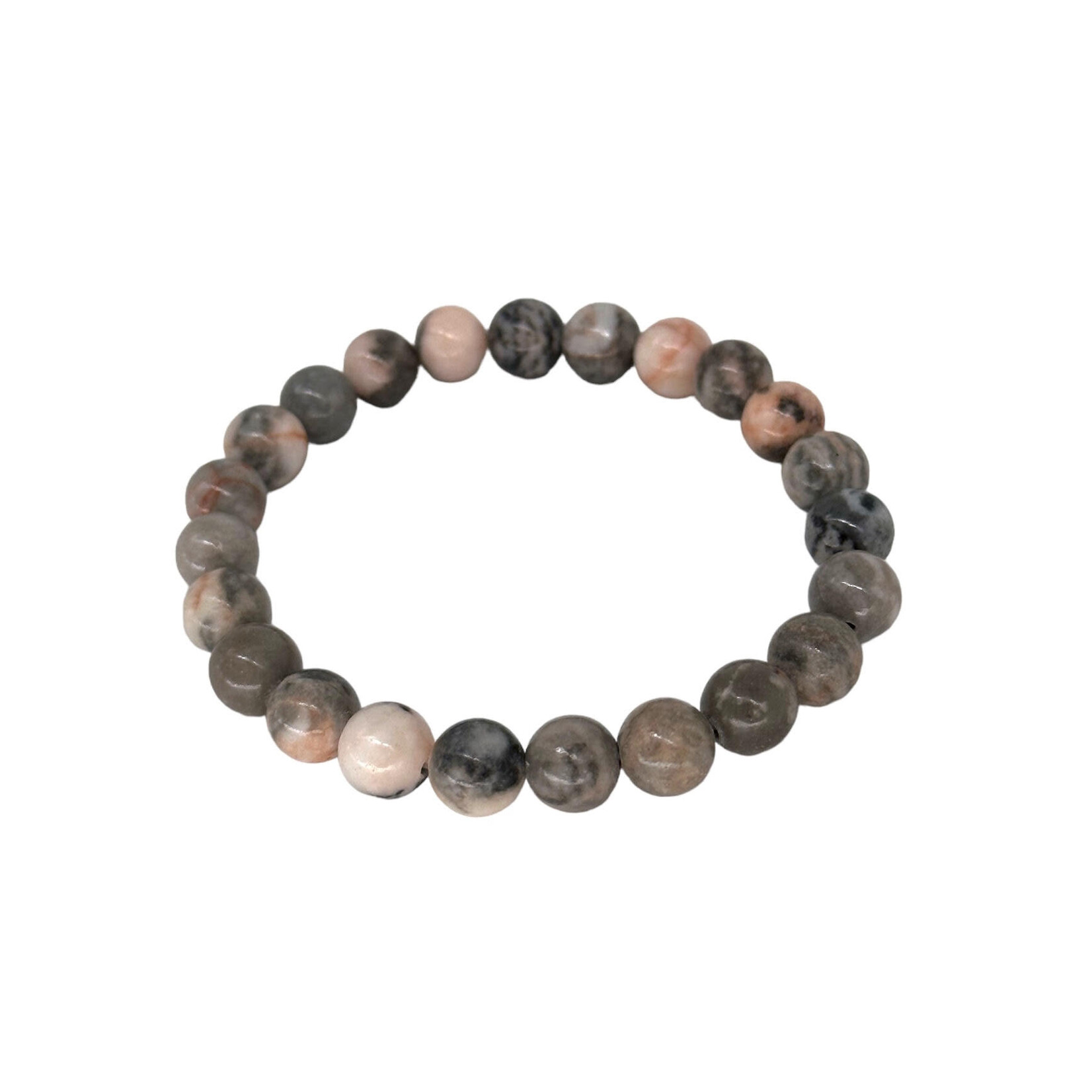 Pink Zebra Jasper Gemstone Stretch Bracelet 8mm