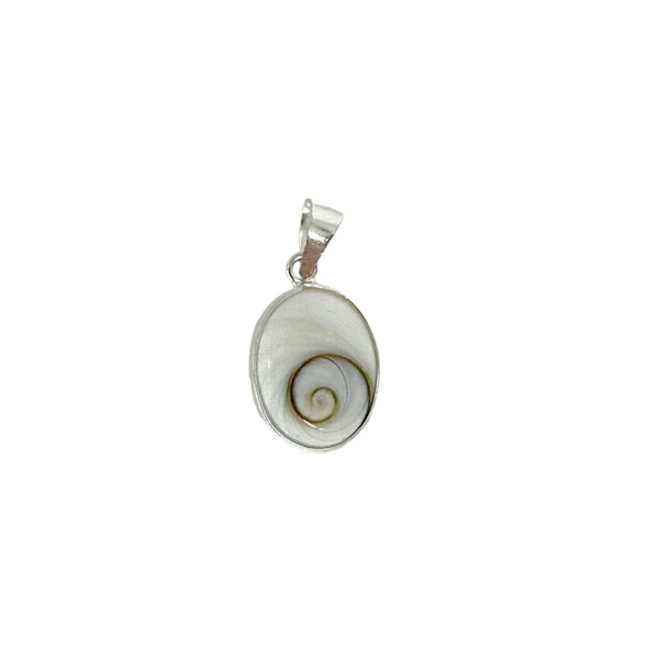WithLoveSilver Eye Of Shiva Sterling Silver Pendant - .925 Silver, Shell Spiral Design