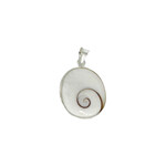 P372 Sterling Silver Eye of Shiva Pendant Oval 19mm x22mm