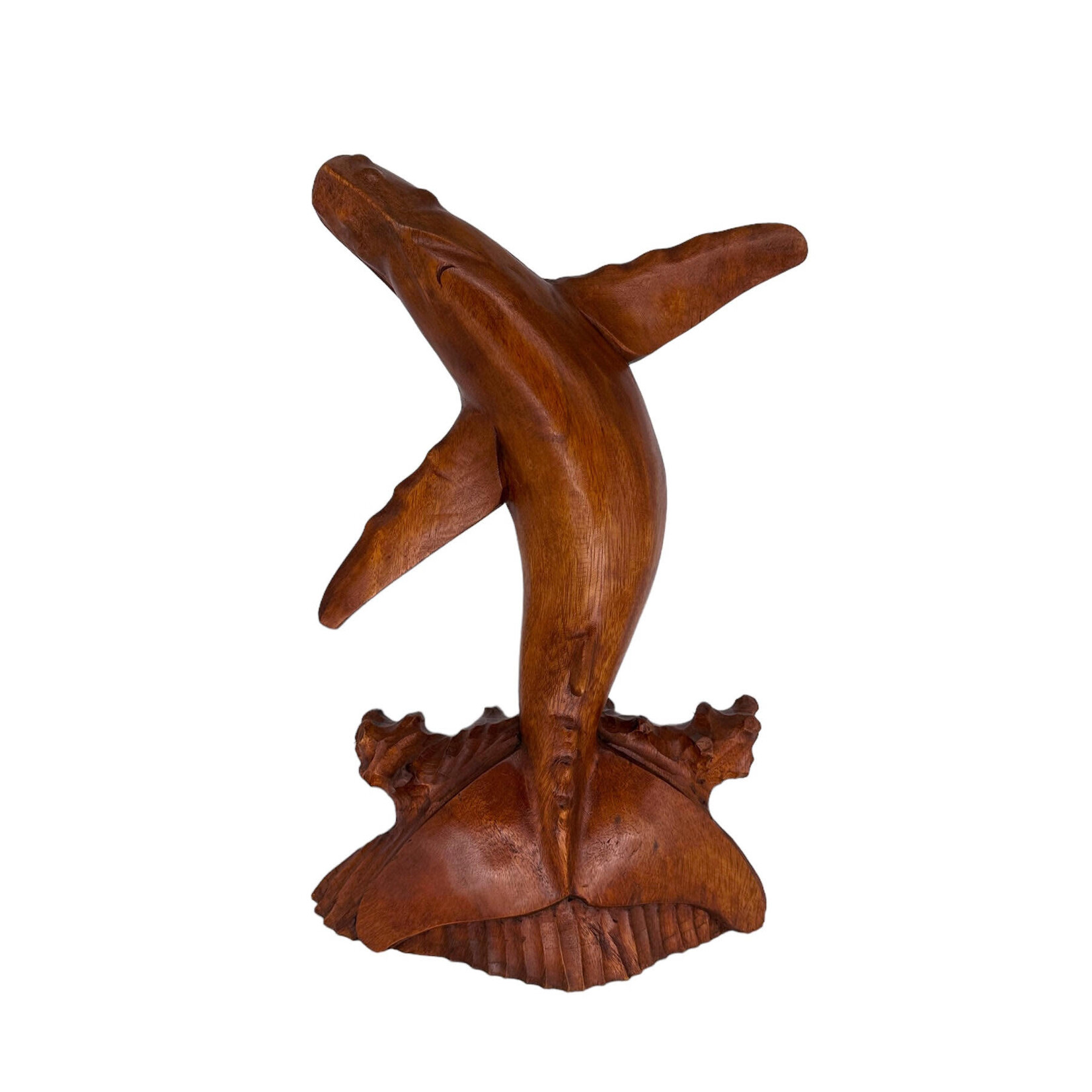 Hand Carved Breaching Whale 40cm