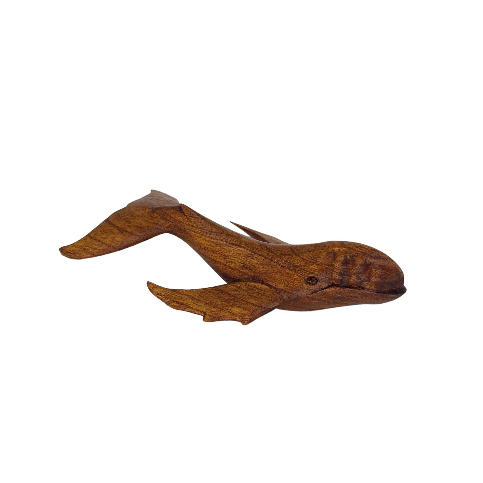 Hand Carved Swimming Whale 20cm