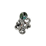 P376 Sterling Silver and Paua Octopus Pendant
