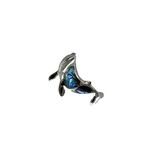 P378 Sterling Silver and Paua Whale Pendant