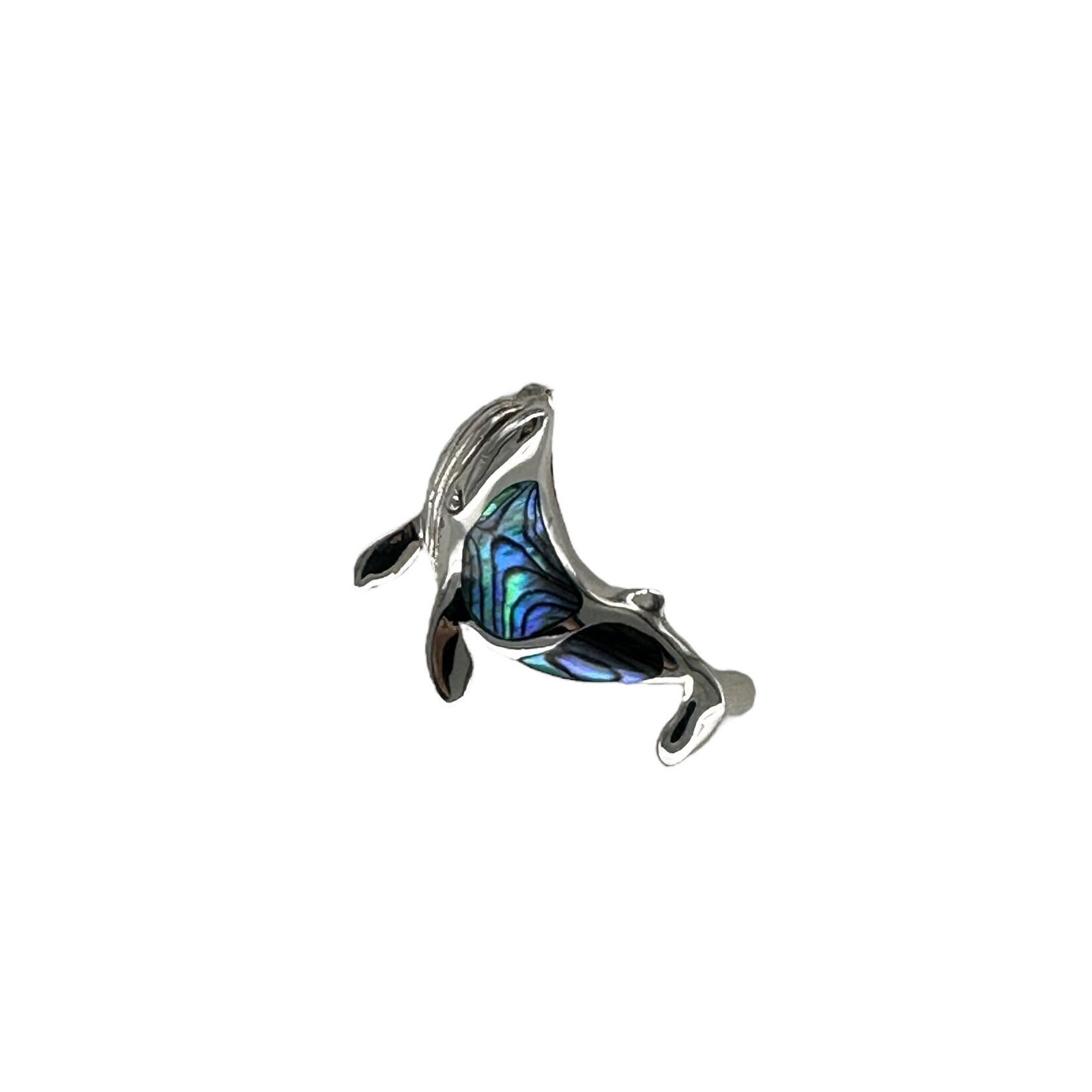 P378 Sterling Silver and Paua Whale Pendant