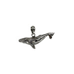 P379 Sterling Silver Swimming Whale Pendant