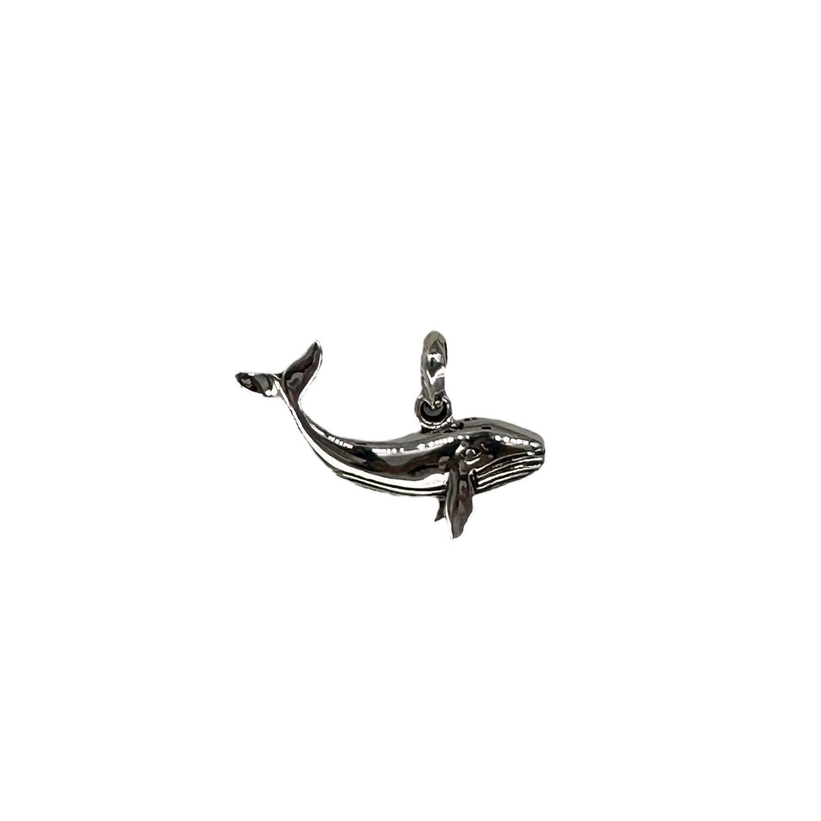 P380 Sterling Silver Tail Up Whale Pendant