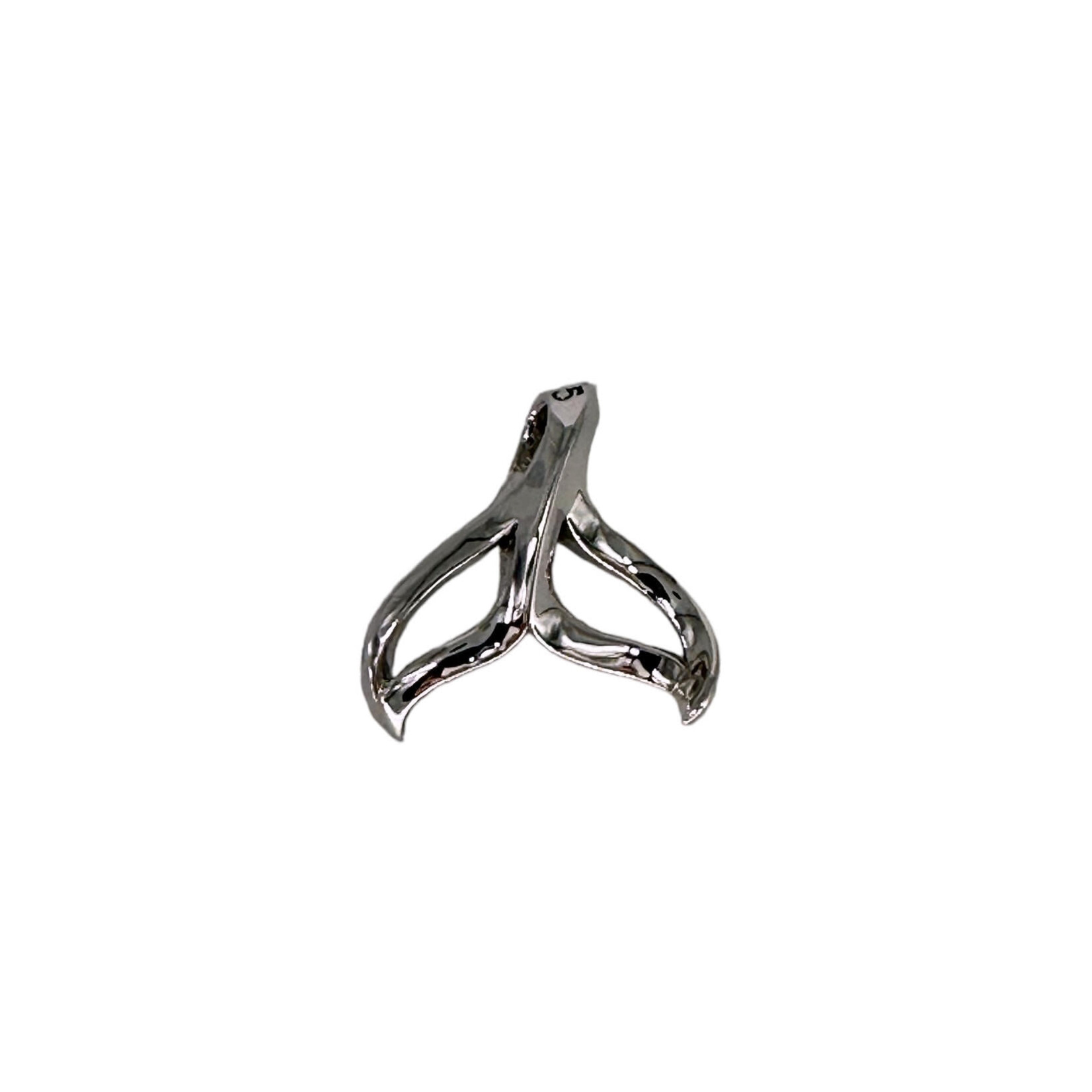 P381 Sterling Silver Open Whale Tail 22mm