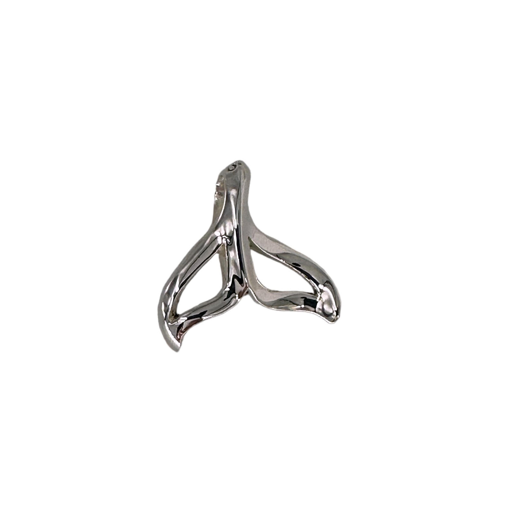 P382 Sterling Silver Open Whale Tail 20mm