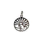 P389 Sterling Silver Waves on Sunny Horizon Pendant