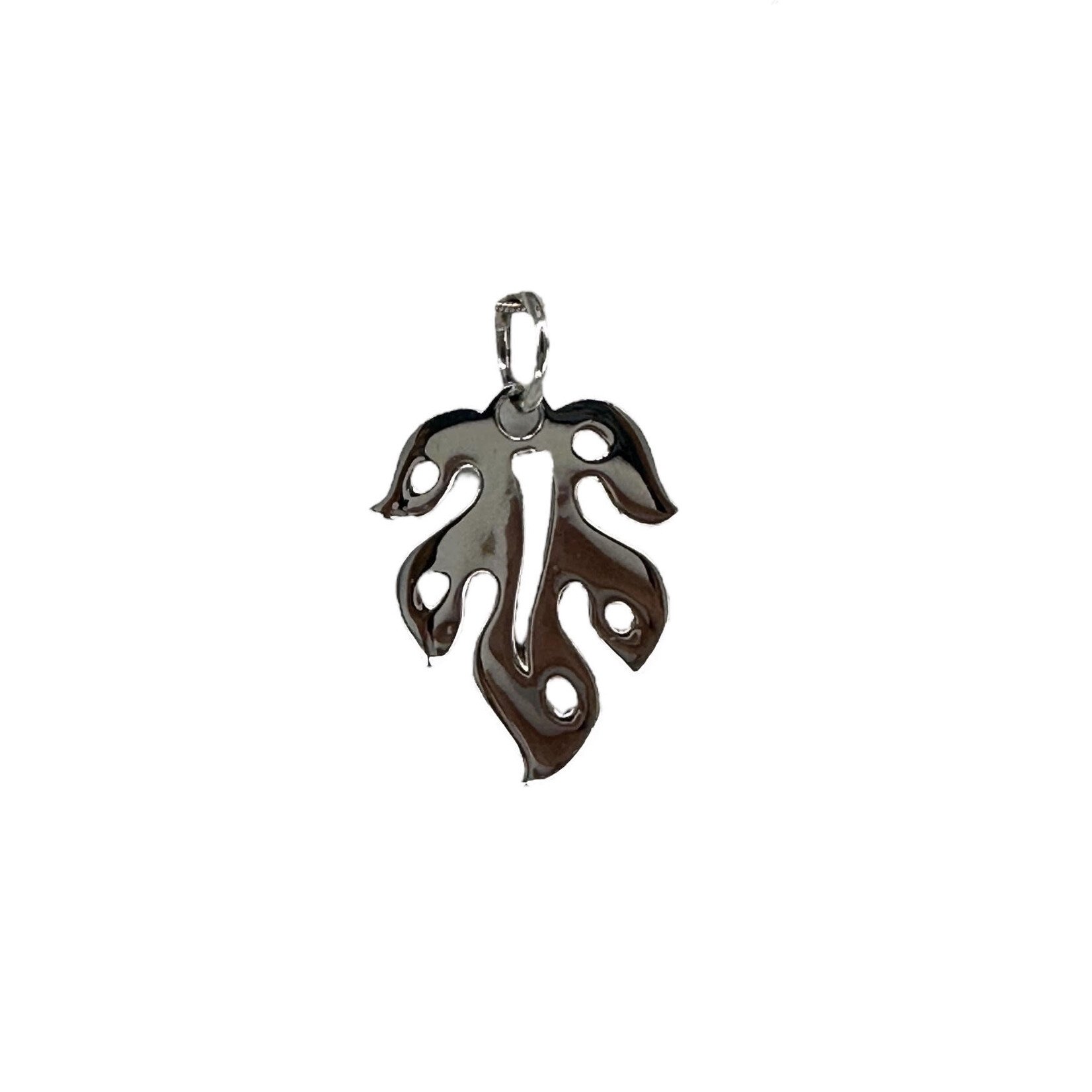 P394 Sterling Silver Monstera Pendant