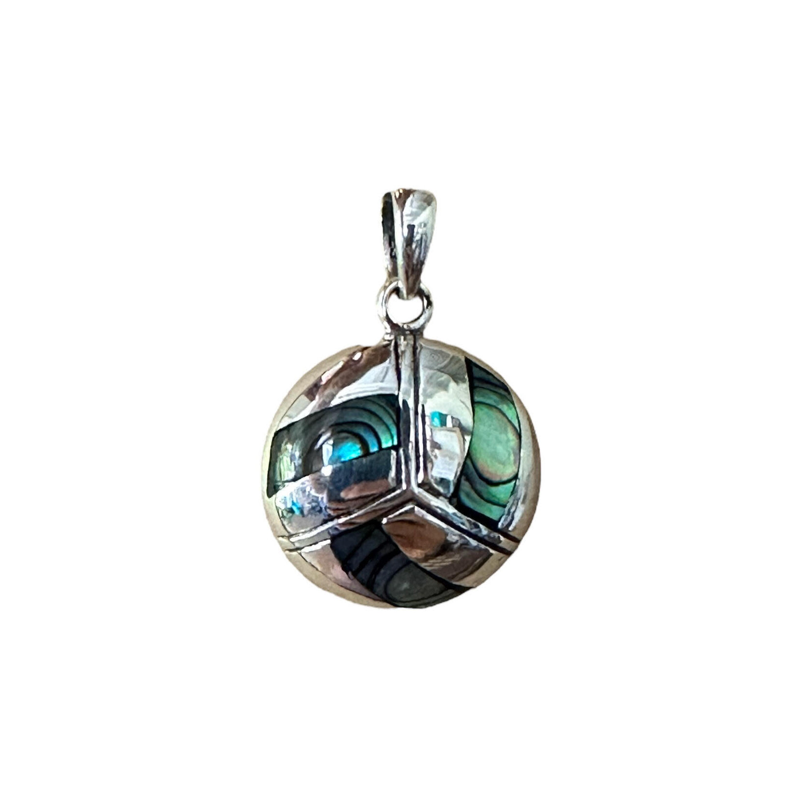 P395 Sterling Silver and Paua Volleyball Pendant Large