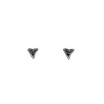 SE512 Sterling Silver Shark Tooth Stud Earrings
