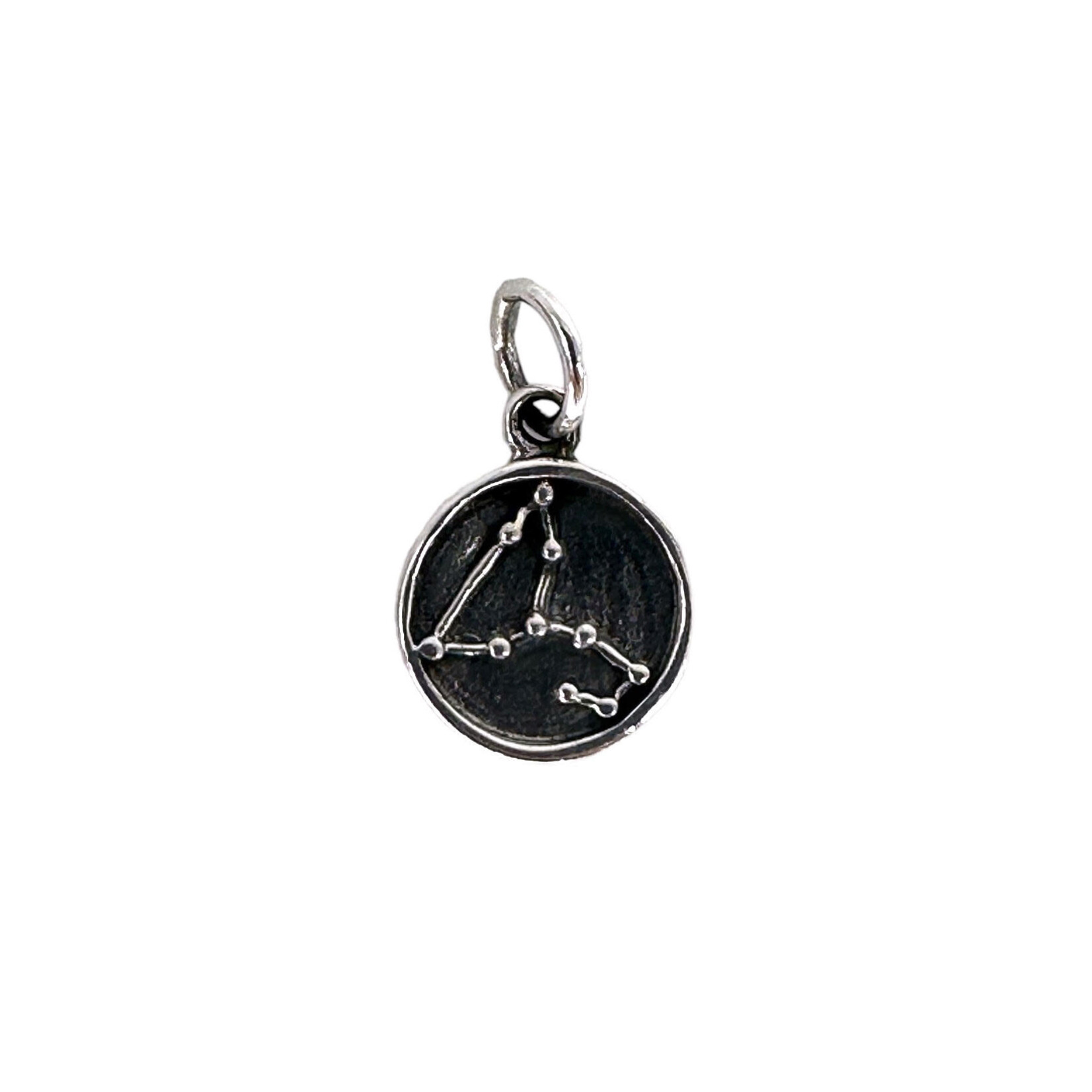 P404 Sterling Silver Leo Zodiac Sign and Constellation Reversible Pendant