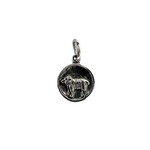 P407 Sterling Silver Aries Zodiac Sign and Constellation Reversible Pendant