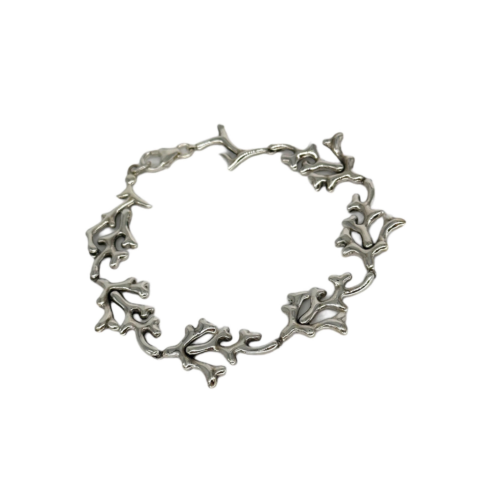 Sterling Silver Linked Coral Bracelet