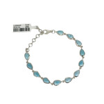 Sterling Silver Adjustable Raindrop Larimar Bracelet Code 295