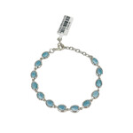 Sterling Silver Adjustable Oval Larimar Bracelet Code 295