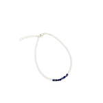 Sterling Silver Adjustable Afghan Bead and 2mm Sodalite Gemstone Bracelet