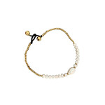 Pearl and Brass Bead Anklet BA15