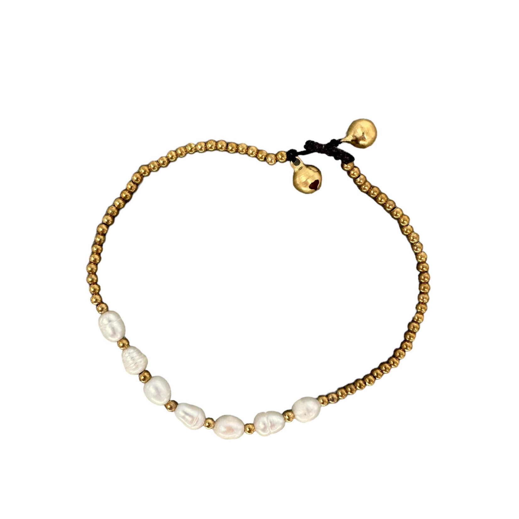 Pearls and Brass Bead Anklet BA16