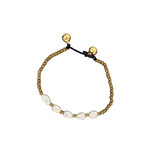 Pearls and Brass Bead Bracelet BB16