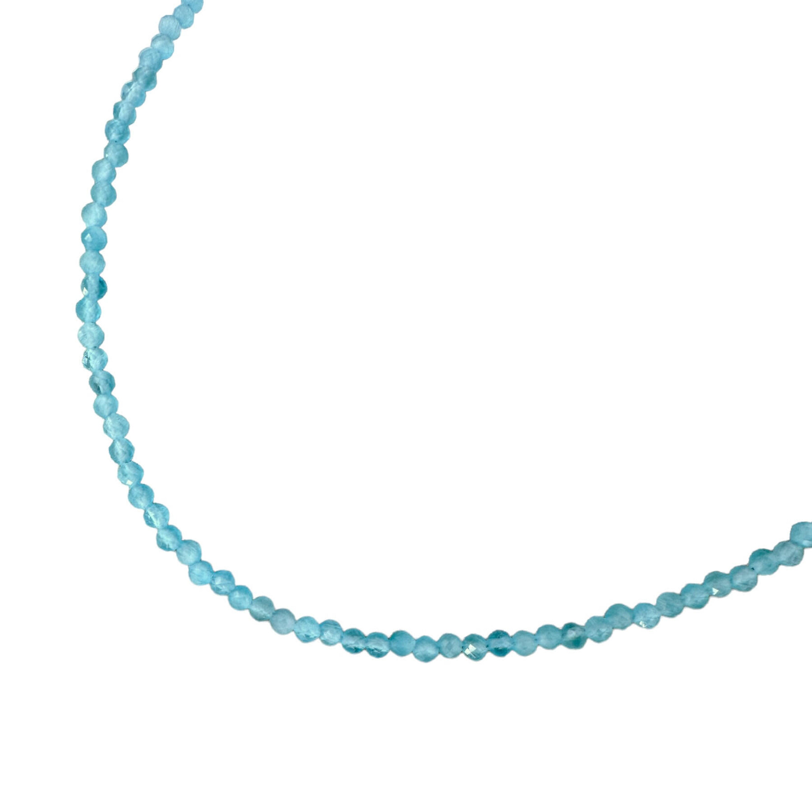 Blue Topaz Adjustable 16-18” 3mm Gemstone Bead Necklace