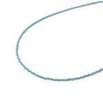 Swiss Blue Topaz Adjustable 16-18" 2mm Gemstone Bead Necklace