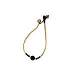 Black Spinel Gemstone and Brass Bead Bracelet BB17