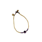 Amethyst Gemstone and Brass Bead Bracelet BB19