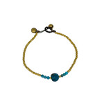 Apatite Gemstone and Brass Bead Bracelet BB20